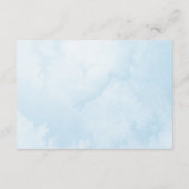 Blue Hot Air Balloon Baby Dusche Hinweiskarte (Rückseite)