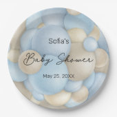Blue Hot Air Balloon Baby Dusche Pappteller (Vorderseite)