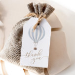 Blue Hot Air Balloon Baby Dusche Vielen Dank Geschenkanhänger<br><div class="desc">Ein besonderes Dankeschön an Ihre Baby Duschgäste mit diesen Lieblingsmarken,  mit einem Aquarell-Heißluftballon und Goldtypografie.</div>
