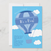 Blue Hot Air Balloon Baby Dusche Vintag Einladung (Vorderseite)