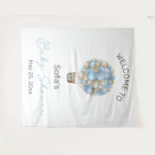 Blue Hot Air Balloon Baby Dusche Wandteppich (Vorderseite (Horizontal))