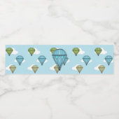 Blue Hot Air Balloon Baby Dusche Wasserflaschenetikett (Einzelnes Label)