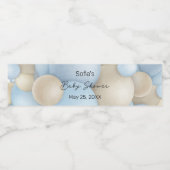 Blue Hot Air Balloon Baby Dusche Wasserflaschenetikett (Einzelnes Label)