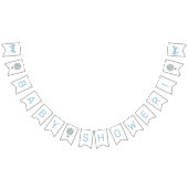 Blue Hot Air Balloon Baby Dusche Wimpelkette (Alle)