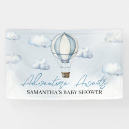 Blue Hot Air Balloon Baby Showbanner Banner
