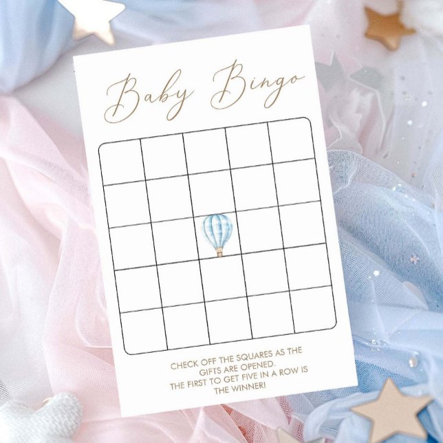 Blue Hot Air Balloon Baby Showdusche Baby Bingo Ga (Von Creator hochgeladen)