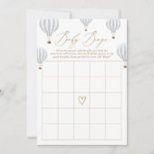 Blue Hot Air Balloon Baby Showdusche Bingo Game Einladung (Vorderseite)