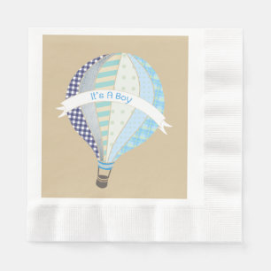 Blue Hot Air Balloon Baby Showdusche Napkins Serviette