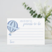 Blue Hot Air Balloon Baby Shower Addon Card (Stehend Vorderseite)