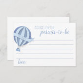 Blue Hot Air Balloon Baby Shower Addon Card (Vorne/Hinten)
