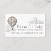 Blue Hot Air Balloon Baby Shower Book Request Begleitkarte (Vorderseite)