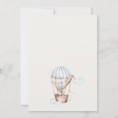 Blue Hot Air Balloon Safari Animals Baby Dusche Einladung (Rückseite)