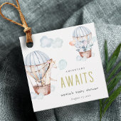 Blue Hot Air Balloon Safari Animals Baby Dusche Geschenkanhänger