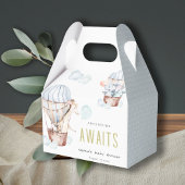 Blue Hot Air Balloon Safari Animals Baby Dusche Geschenkschachtel