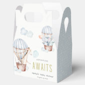 Blue Hot Air Balloon Safari Animals Baby Dusche Geschenkschachtel (Geöffnet)