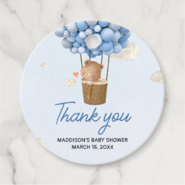 Blue Hot Air Balloon Up and Away Favor Tags Geschenkanhänger