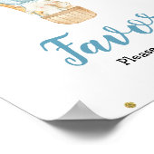 Blue Hot Air Balloon Wassercolor Gefälligkeitssymb Poster (Ecke)