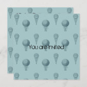 Blue Hot Air Balloons Babydusche Einladung (Vorne/Hinten)