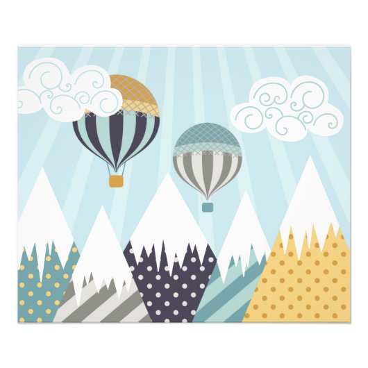 Blue Hot Air Balloons Fotodruck (Vorne)