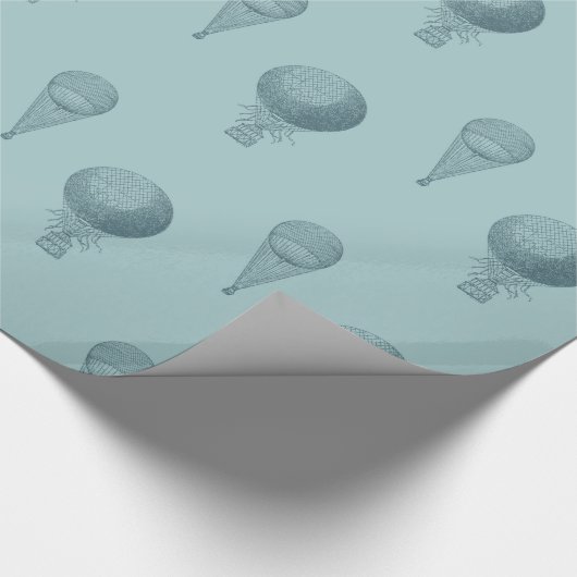 Blue Hot Air Balloons Geschenkpapier (Ecke)