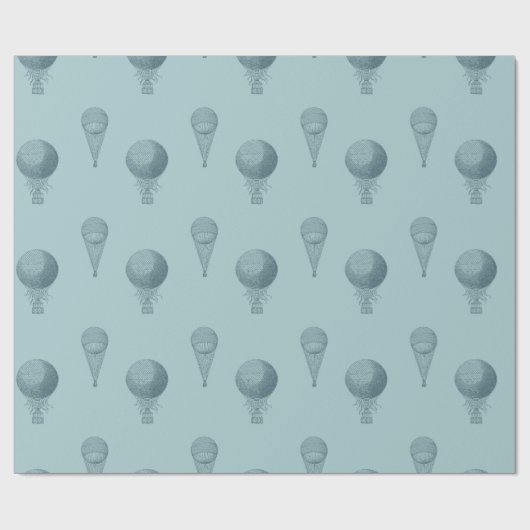 Blue Hot Air Balloons Geschenkpapier (Flach)