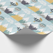 Blue Hot Air Balloons Geschenkpapier (Ecke)
