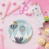 Blue Hot Air Balloons Pappteller (Party)