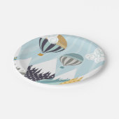 Blue Hot Air Balloons Pappteller (Schrägansicht)