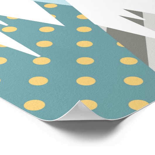 Blue Hot Air Balloons Poster (Ecke)