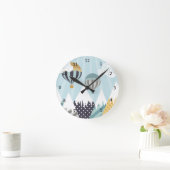 Blue Hot Air Balloons Runde Wanduhr (Zuhause)