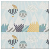 Blue Hot Air Balloons Stoff (Nahaufnahme)