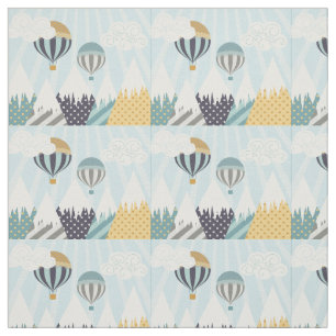 Blue Hot Air Balloons Stoff