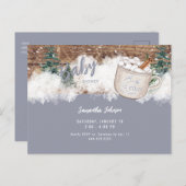 Blue Hot Chocolate Rustic Baby Es ist kalte Dusche Postkarte (Vorne/Hinten)