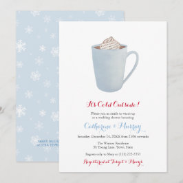 Blue Hot Cocoa Tasse Co-Ed Wedding oder Babydusche Einladung