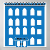 Blue Hotel Gebäude Poster (Vorne)