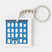 Blue Hotel Gebäude Schlüsselanhänger (Rückseite)