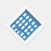 Blue Hotel Gebäude Serviette (Ecke)