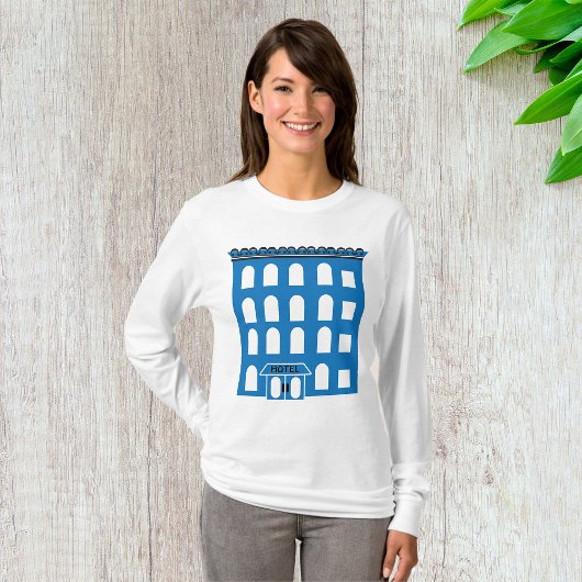 Blue Hotel Gebäude Womens Long Sleeve T-Shirt