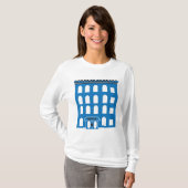 Blue Hotel Gebäude Womens Long Sleeve T-Shirt (Vorne ganz)