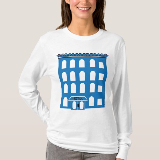 Blue Hotel Gebäude Womens Long Sleeve T-Shirt (Vorderseite)