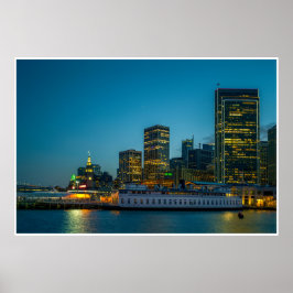 Blue Hour in the City Poster