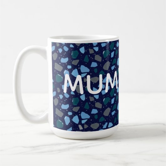 Blue Hour Terrazzo Seamless Pattern Kaffeetasse (Links)
