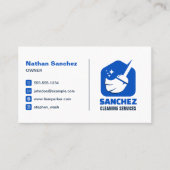 Blue House Cleaning Service Office School Cleaning Visitenkarte (Vorderseite)