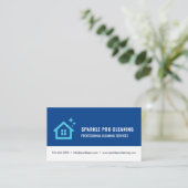 Blue House Clearing Services Logo Modern Visitenkarte (Stehend Vorderseite)
