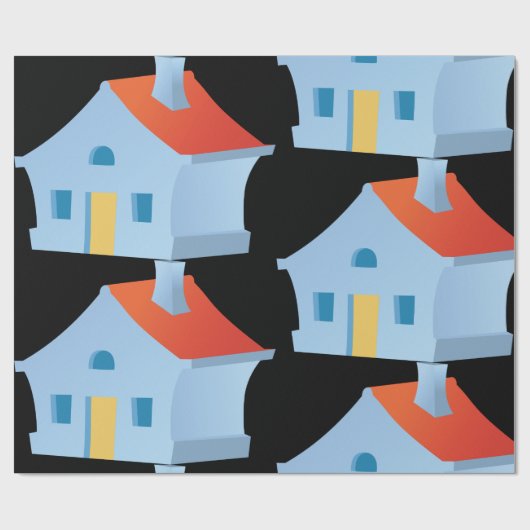 Blue House Geschenkpapier (Flach)