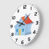 Blue House Große Wanduhr (Winkel)