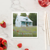 Blue House Housewarming Serviette (Beispiel)