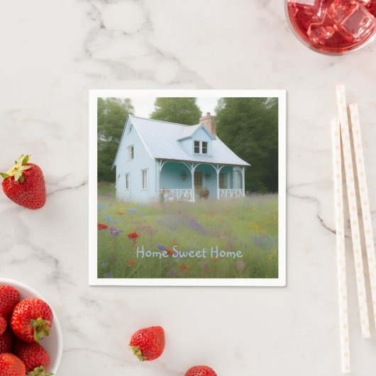 Blue House Housewarming Serviette (Beispiel)