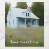 Blue House Housewarming Weinetikett (Einzelnes Label)