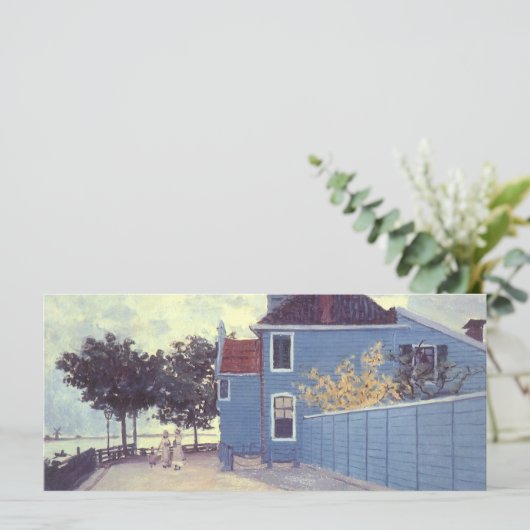 Blue House in Zaandam von Claude Monet (Stehend Vorderseite)
